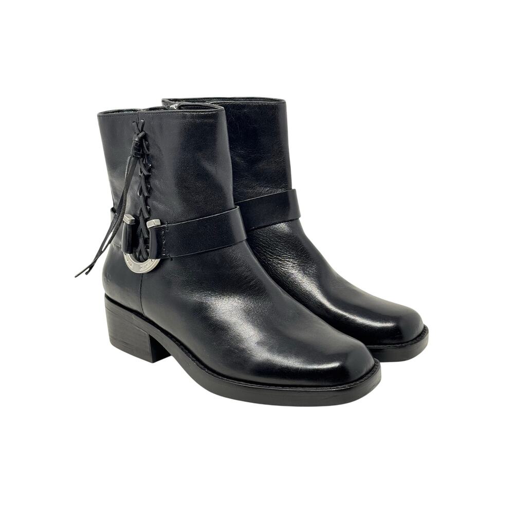 Lucky Brand Women’s Kamany Leather Moto Western Boots Size 7